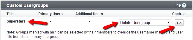 Delete existing usergroup in vBulletin