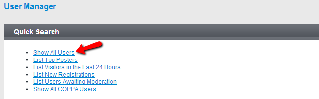 Show all users in vBulletin