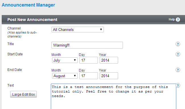 Edit announcement details in vBulletin