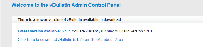 vBulletup upgrade available