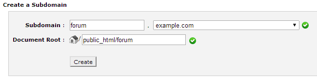 Create subdomain in cPanel