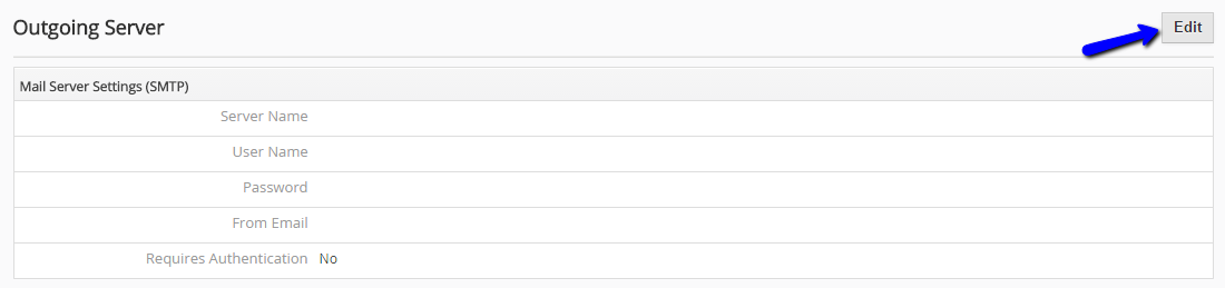 Edit outgoing server information in cPanel
