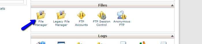 Access file manager in cPanel