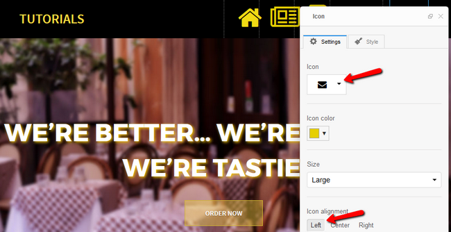 Configuring the Icon to represent the page it leads to