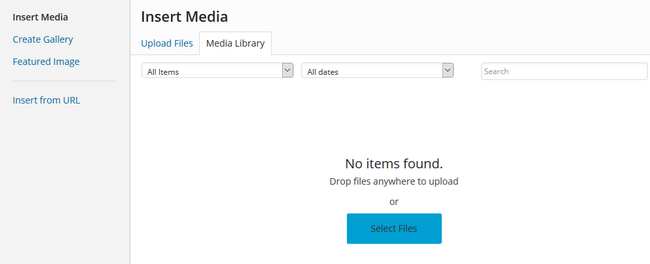 Selecting new media files for your website