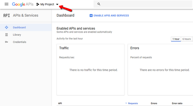 Accessing your google projects