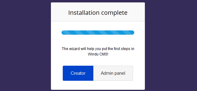 Windu installation completed