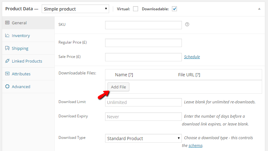 configuring the download options