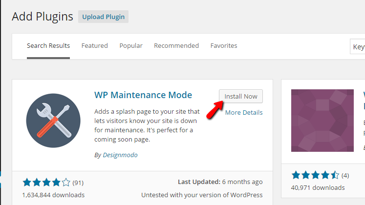 installing the maintenance plugin