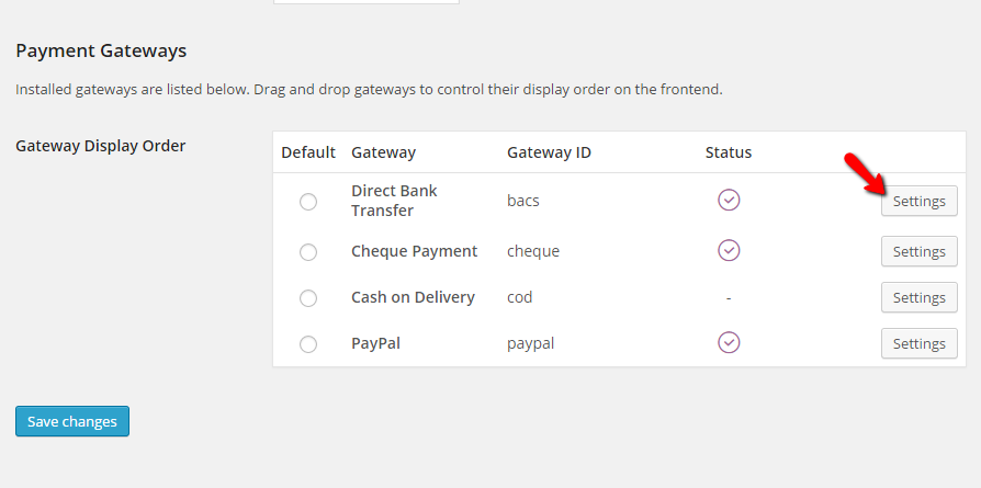 accessing the direct ban transfer payment method