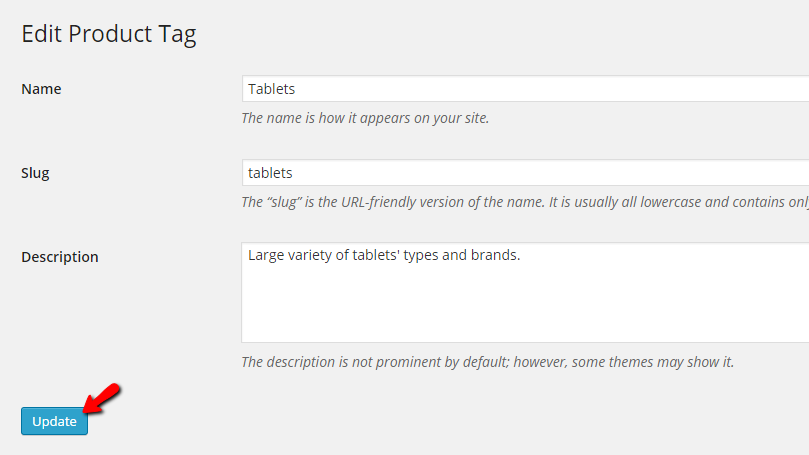 Editing existing tag