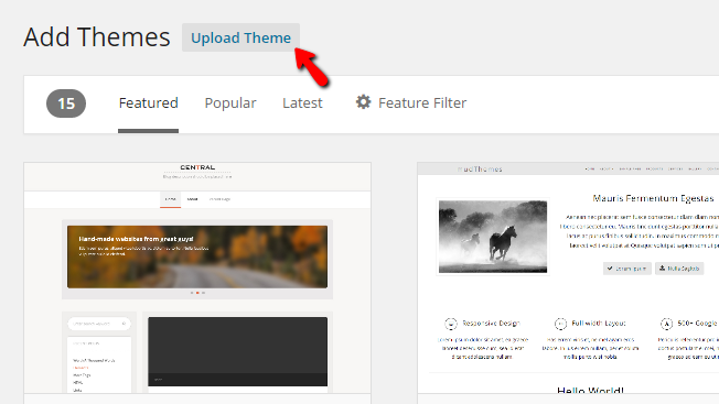 uploading a new theme