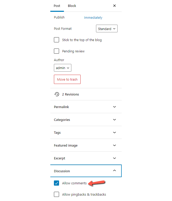 Allow Comments in WordPress