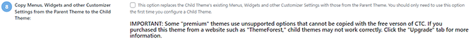 Child Theme Menus and Widgets