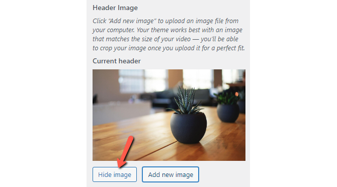 Hide Header Image
