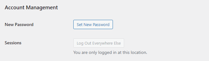 Account Management WordPress