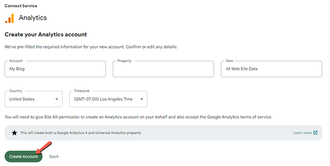 Create Your Analytics Account