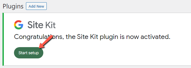 Start Site Kit Setup