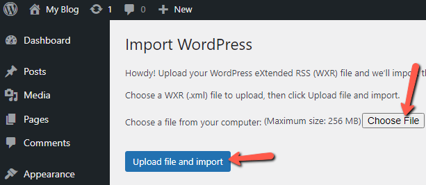 Upload File and Import