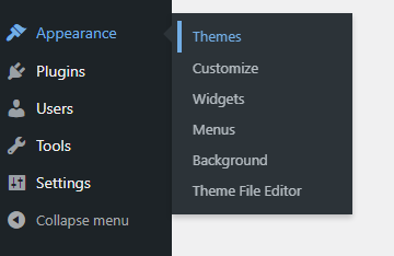 Go to Appearance Themes