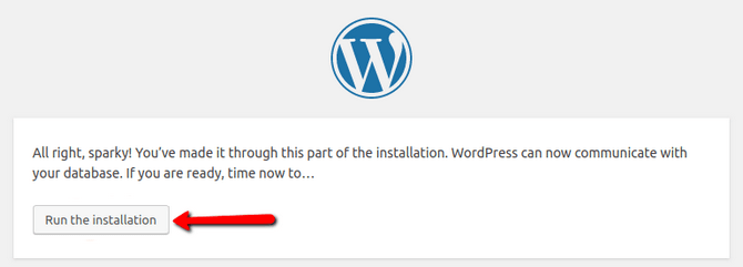 Run the WordPress Installer