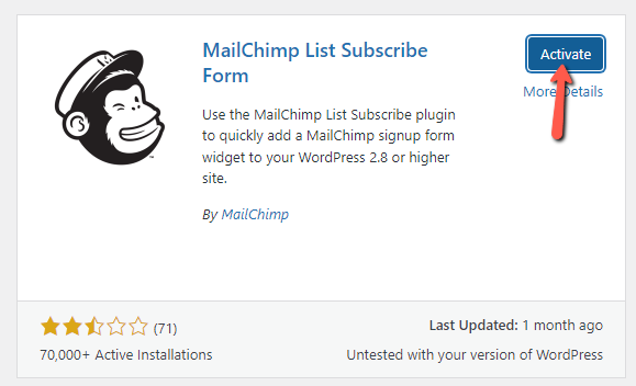 Activate Mailchimp