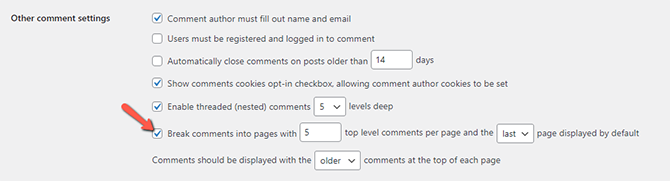 Enable Break Comments into Pages