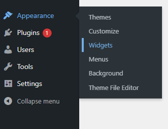 Go to WordPress Widgets