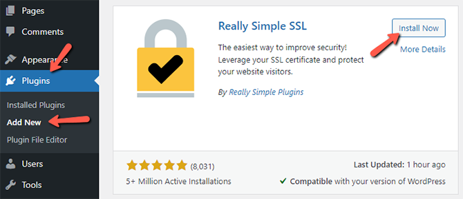 Install Really Simple SSL