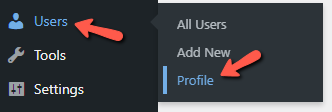 Go to Users Profile