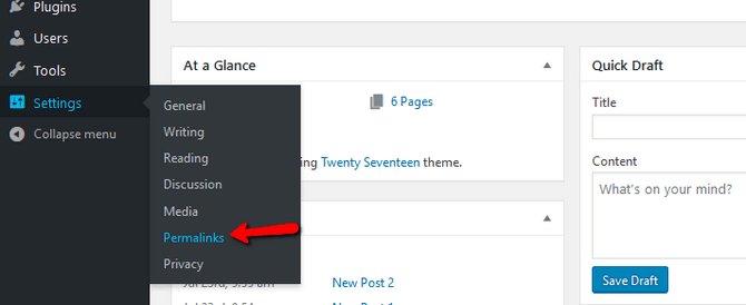 Access the Permalinks Settings in WordPress