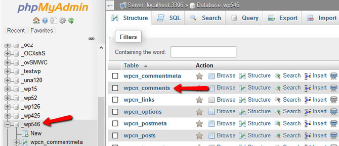 Access the Comments Table in a WordPress Database