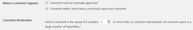 Comment Approval Settings in WordPress