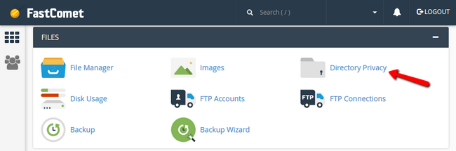 accessing the cPanel Directory Privacy feature