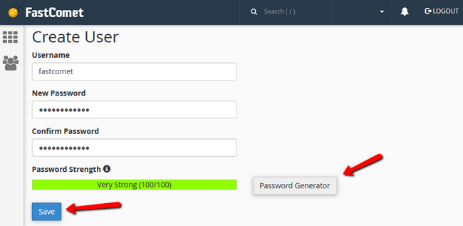 Configuring the user credentials for accessing a protected directory