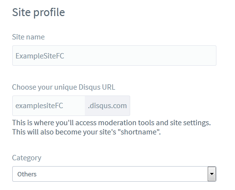 Configuring your uniqye Disqus URL