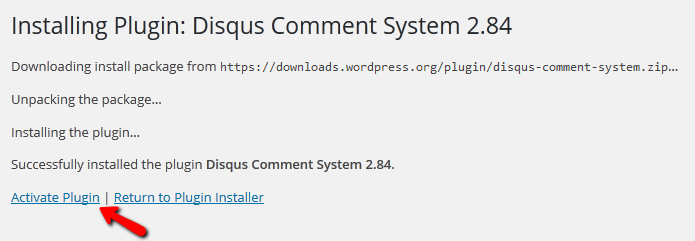 Activating the Disqus Plugin in WordPress