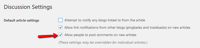 Enable or Disable Comments on New Articles