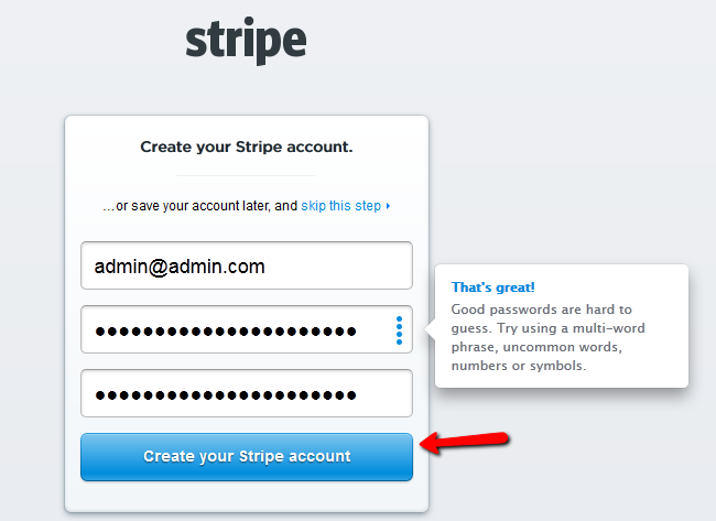 Create your Stripe account