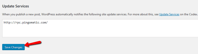 Update Service Settings in WordPress