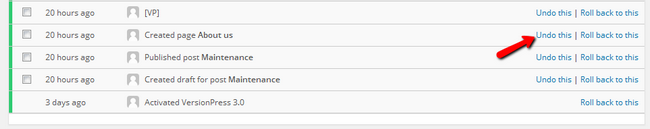 Undoing a commit in VersionPress