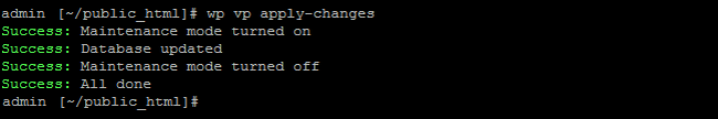 How to use the WP-CLI command wp vp apply-changes