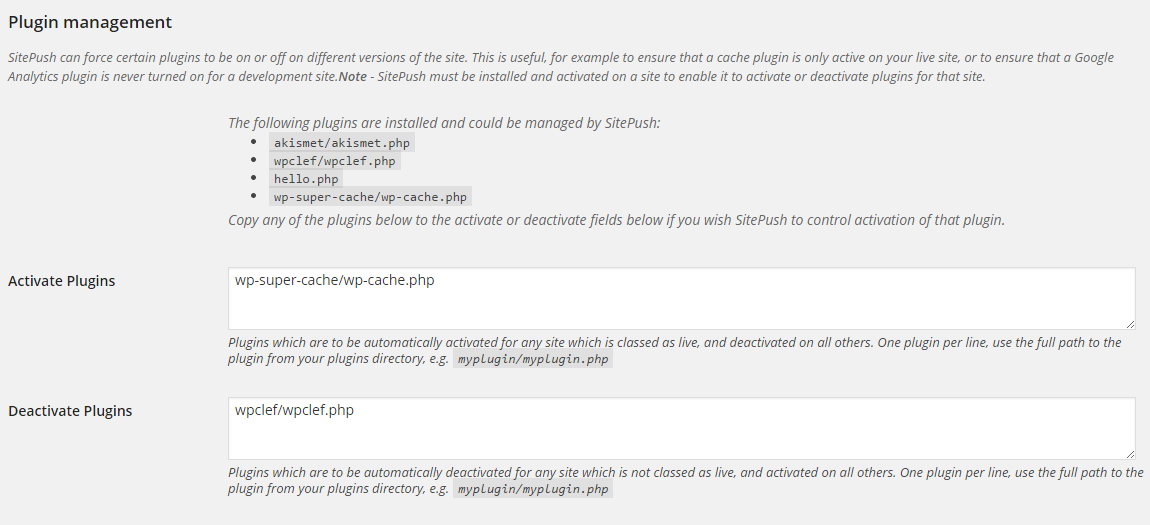 Specific Plugin Rules for WordPress Staging