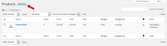 Adding a new Product in WP eCommerce