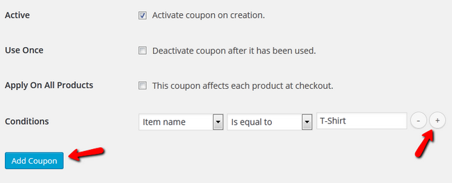 Additional Configuration options for the Discount Coupon