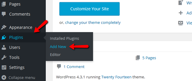 Navigating to the Plugin Menu of your WordPress