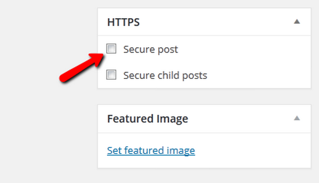 Securing the content by selecting the Secure post feature