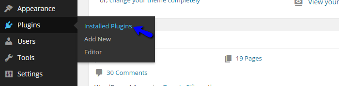 Installed plugins in Wordpress