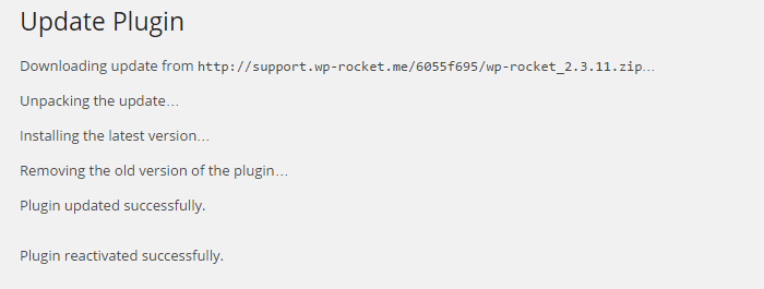 WPRocket successfully upgraded