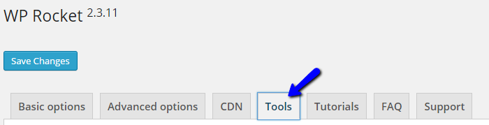 Access WP Rocket tools